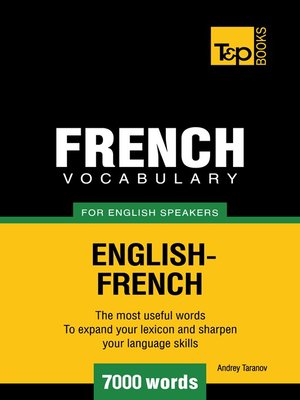 cover image of French Vocabulary for English Speakers